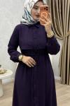 Yüsra Elbise Koyu Mor