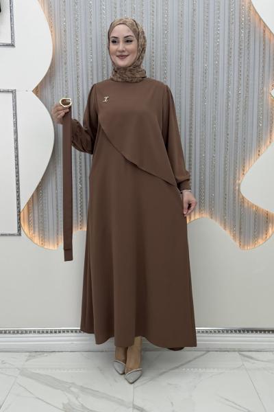 Afitap Elbise Kahverengi