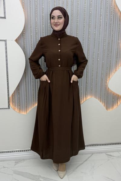 Armin Cepli Elbise Kahverengi