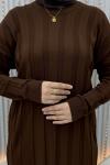 Aura Triko Elbise Kahverengi