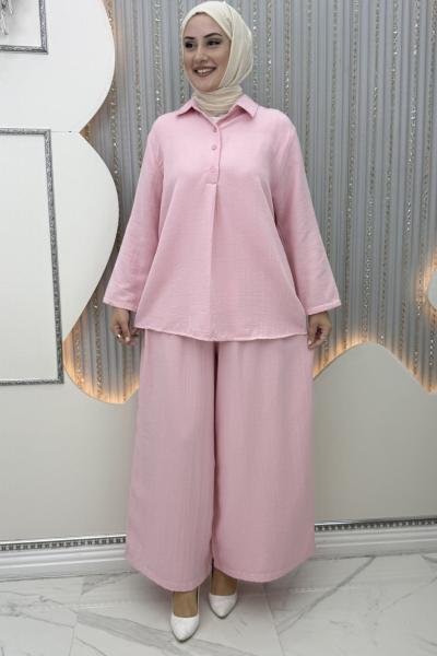 Bade pantolonlu takım Pembe