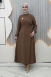 Dilruba Elbise Kahverengi