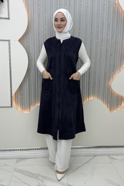 Diyar Süet Yelek Lacivert