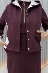 Ekim Yelekli Elbise Bordo