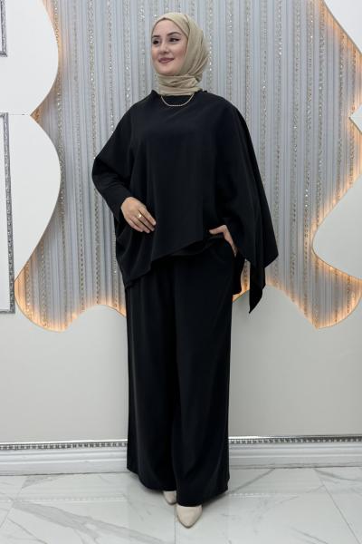 Elisya Pantolonlu Takım Siyah