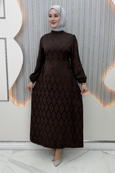 Eyşan elbise Kahverengi