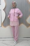 Fatoş Pantolonlu Takım  Pembe