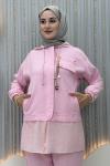 Fatoş Pantolonlu Takım  Pembe
