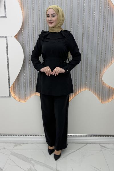 Firuze Pantolonlu Takım Siyah