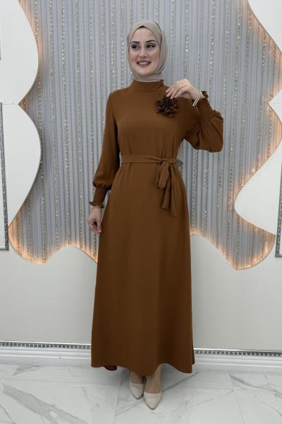 Güldane elbise Taba