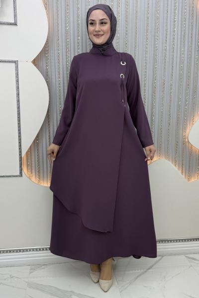 Halka elbise Mor