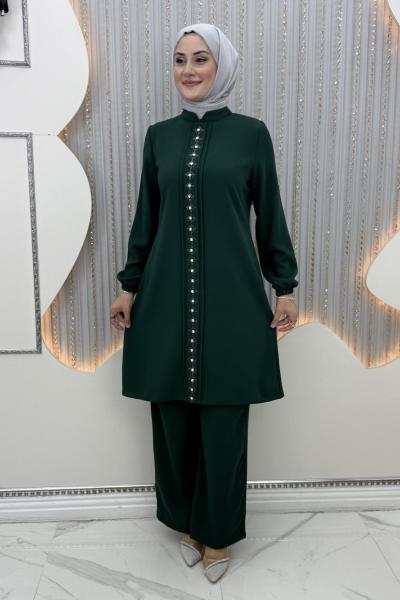 Hazan Pantolonlu Takım Zümrüt