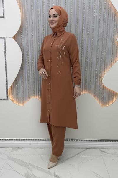 İkra Pantolonlu Takım Kiremit