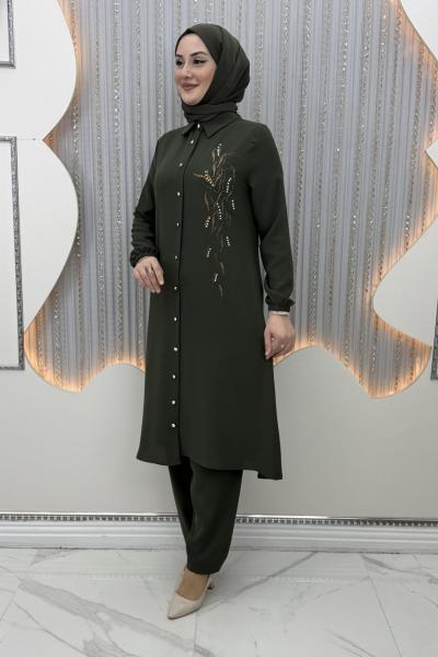 İkra Pantolonlu Takım Haki