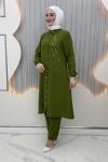 İkra Pantolonlu Takım Yağ Yeşili