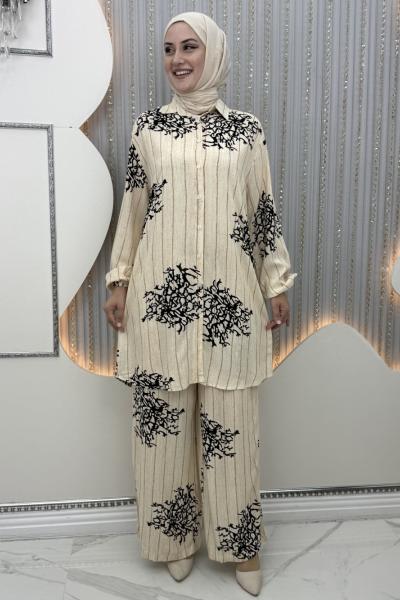 İlknur pantolonlu takım Siyah