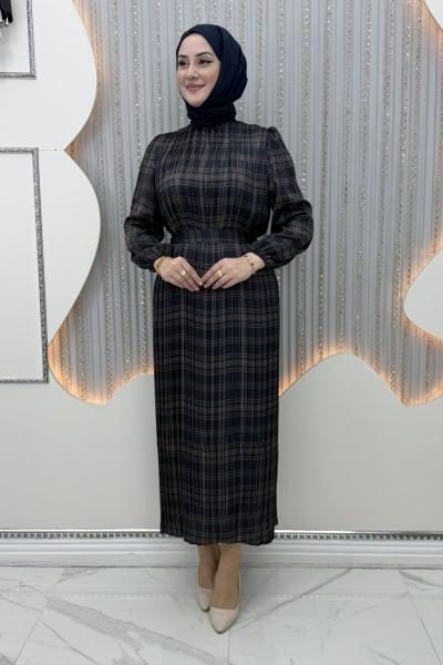 Kareli Elbise Lacivert