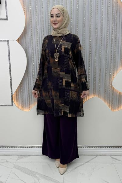 Karyel Pantolonlu Takım Mor