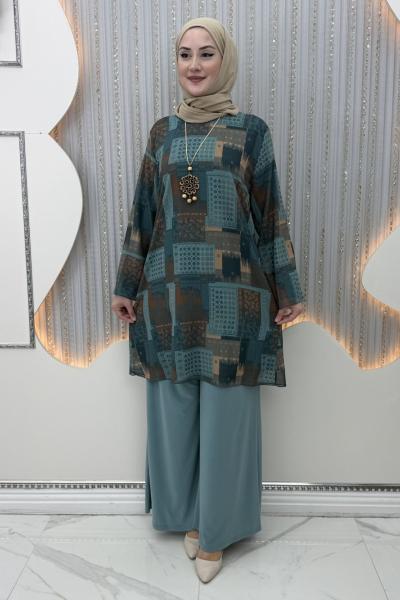 Karyel Pantolonlu Takım Turkuaz