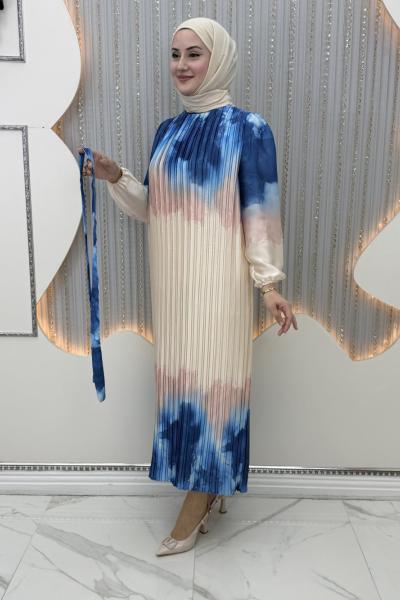 Kehribar Elbise Mavi