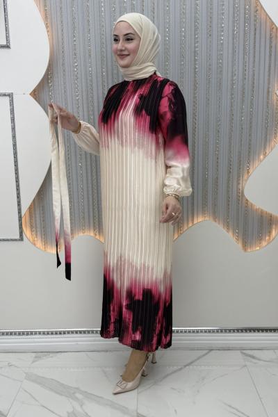 Kehribar Elbise Bordo