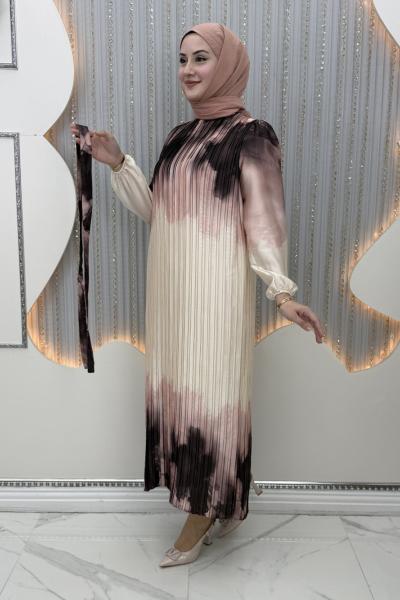 Kehribar Elbise Kahverengi