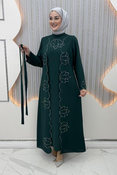 Kıymet Yelekli Elbise  Zümrüt