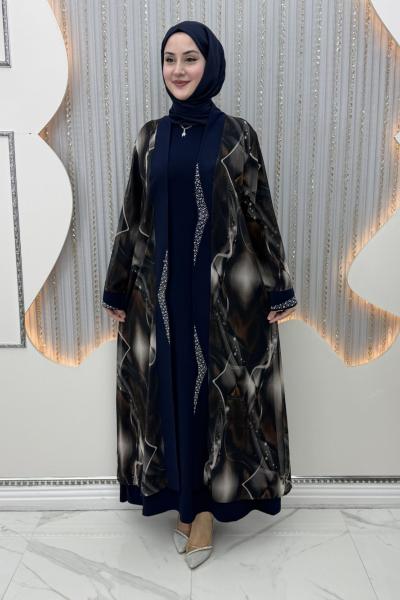 Kumsal Elbiseli Hırka Lacivert