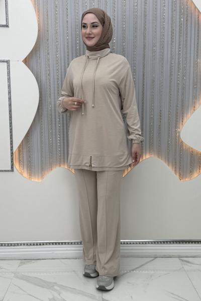 Liya Pantolonlu Takım Krem