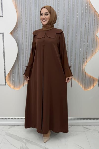 Lotus A Pile Elbise Taba