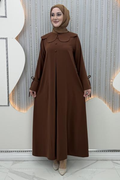 Lotus A Pile Elbise Kahverengi