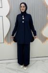 Menekşe Pantolonlu Takım Lacivert