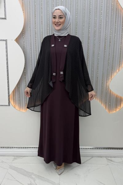 Monika Elbiseli Hırka Bordo