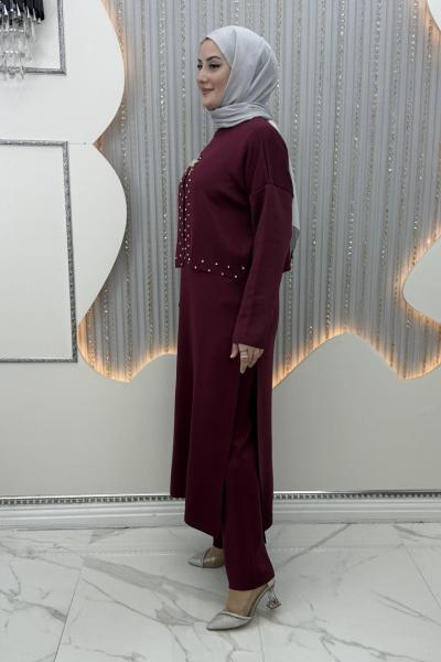 Omay 3’lü takım Bordo