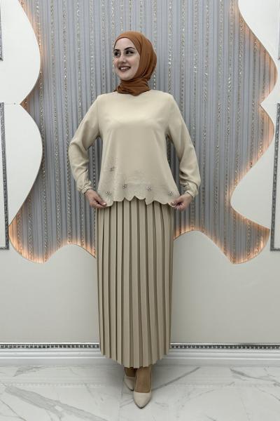 Orkide Etekli Takım Krem