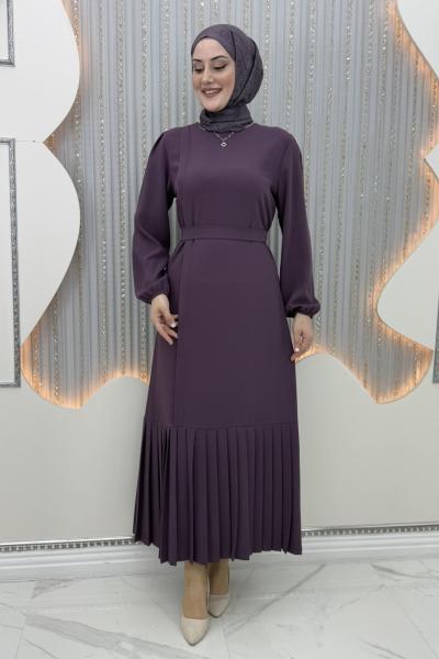 Piliseli düşsel elbise  Mor