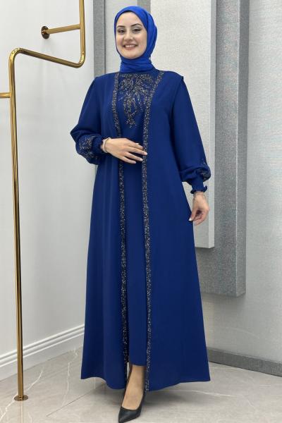 Sebil yelekli taşlı 2li takım Lacivert