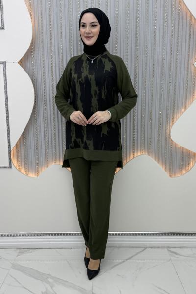 Sevilay Pantolonlu Takım Haki