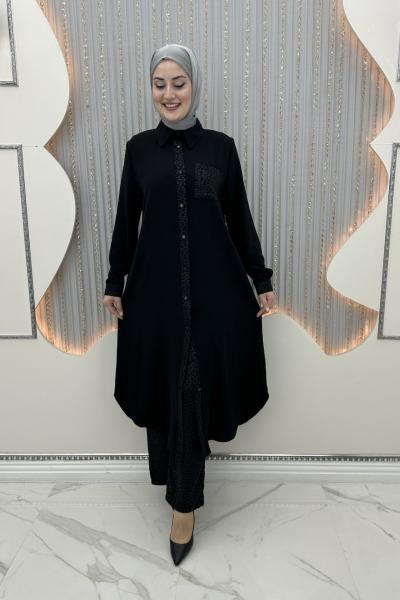 Seyhan Pantolonlu Takım Siyah