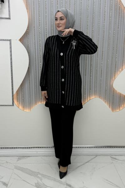 Sülün Pantolonlu Takım Siyah