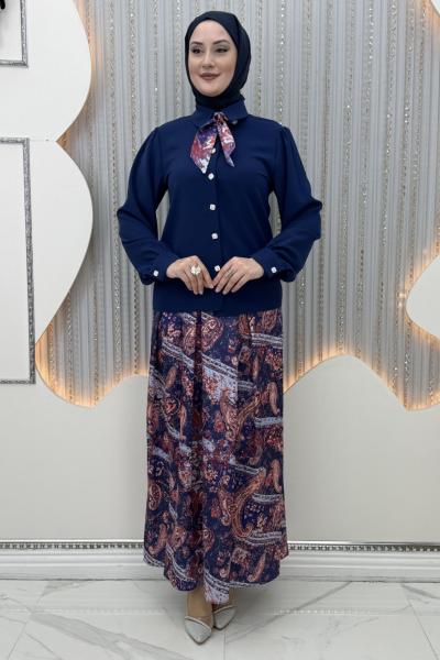 Ümmüş Etekli Takım Lacivert