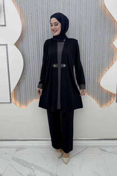 Yasemin Pantolonlu Takım Lacivert