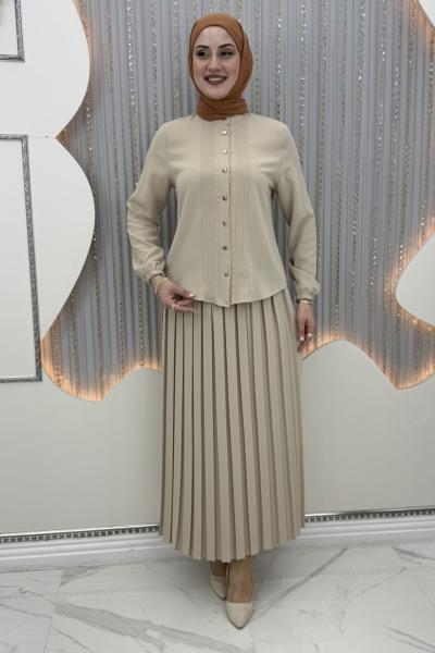 Zare etekli takım Krem