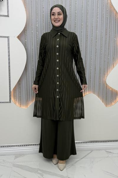 Zerrin pantolonlu takım Haki