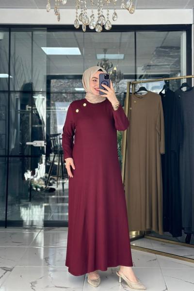 İdil Elbise Bordo