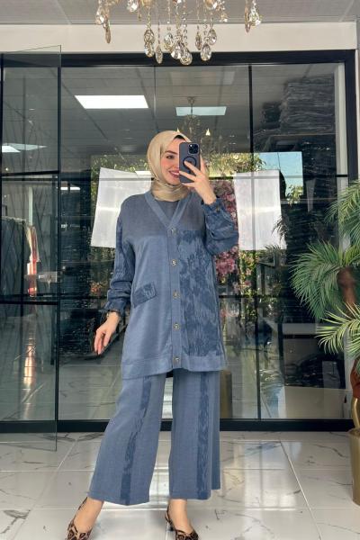 Mücevher Üçlü Takım Bebe Mavisi