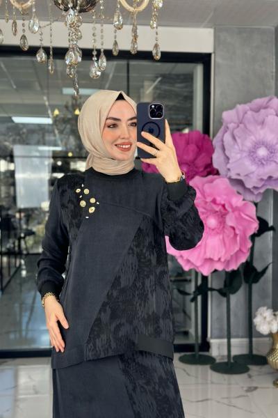 Nefes Etek Takım-Siyah