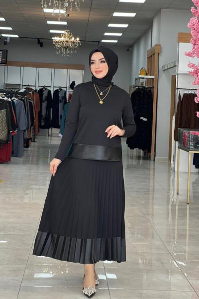 Nisa Etekli Takım Siyah