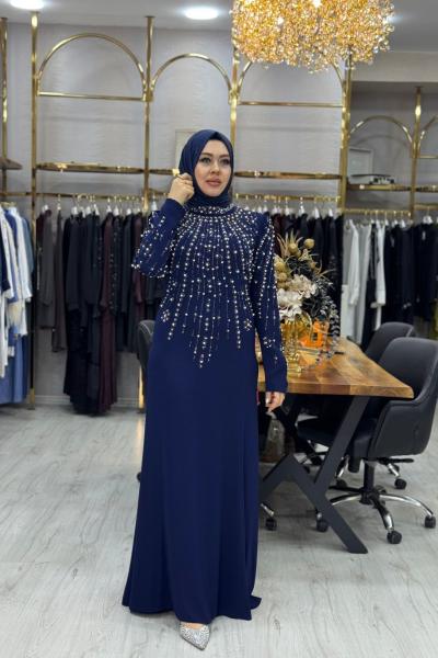 Venüs Abiye Elbise Lacivert