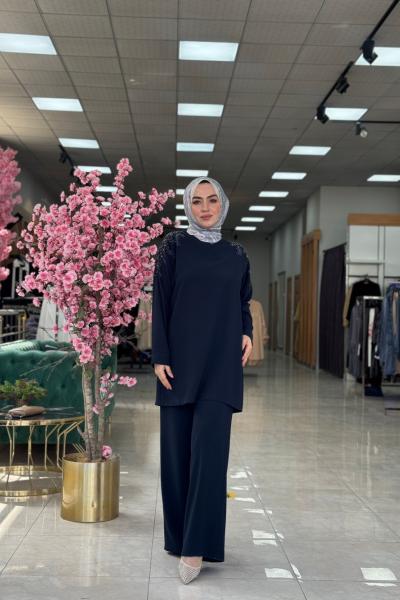 Yaprak Panolon Takım-Lacivert